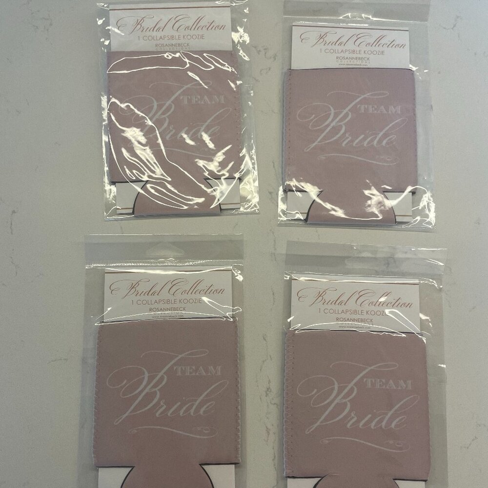 Rosannebeck Collections Bridal Collection Team Bride Drink Koozies set of 4, NWT